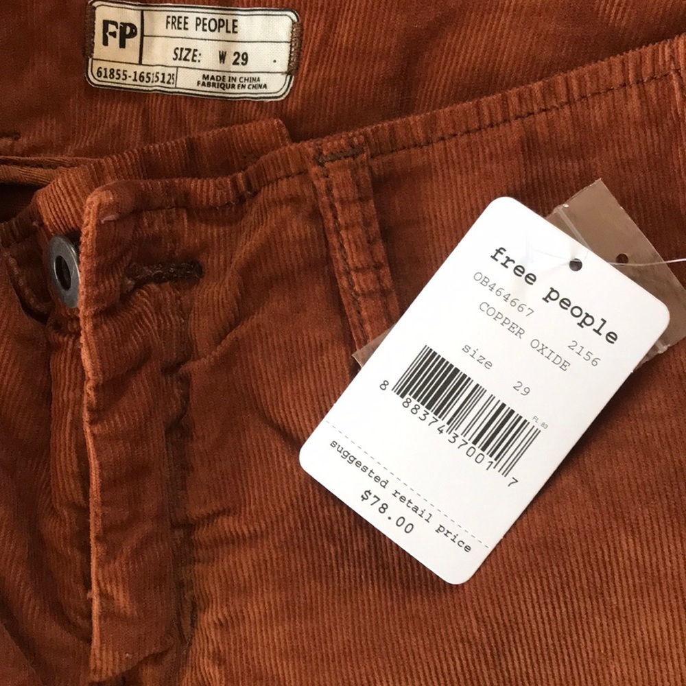 Free people Pantalón de pana color café